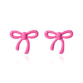 Pink Bow Studs