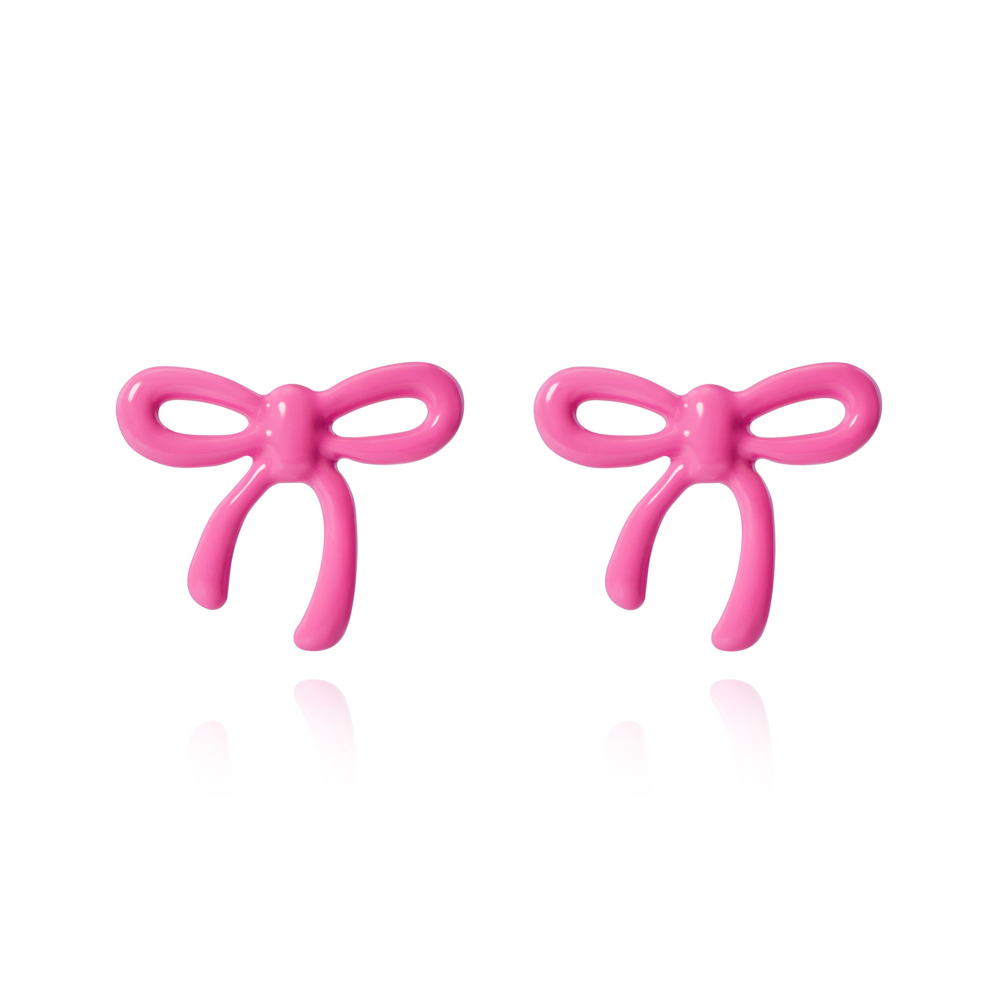 Pink Bow Studs