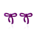 Purple Bow Studs