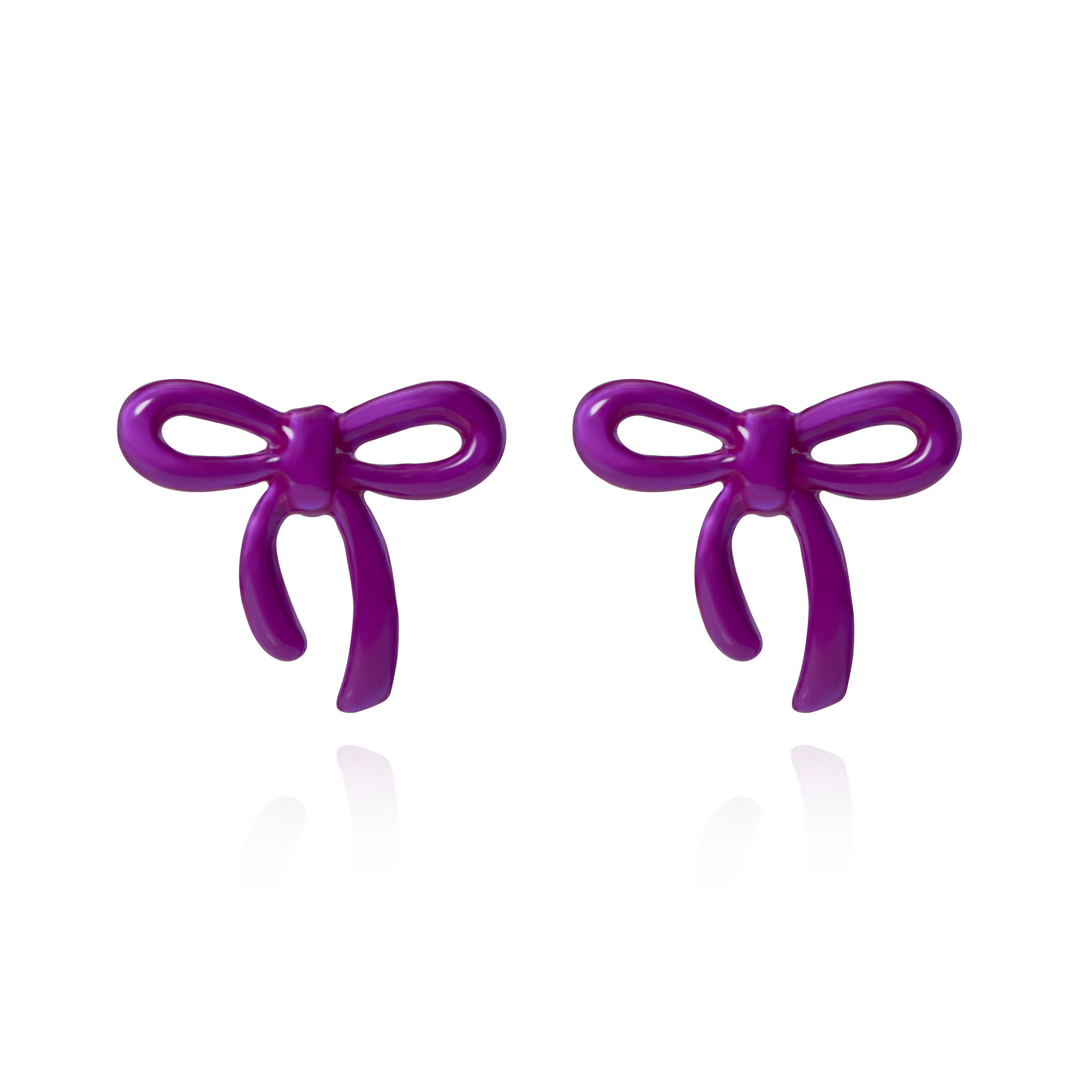 Purple Bow Studs