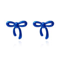 Blue Bow Studs