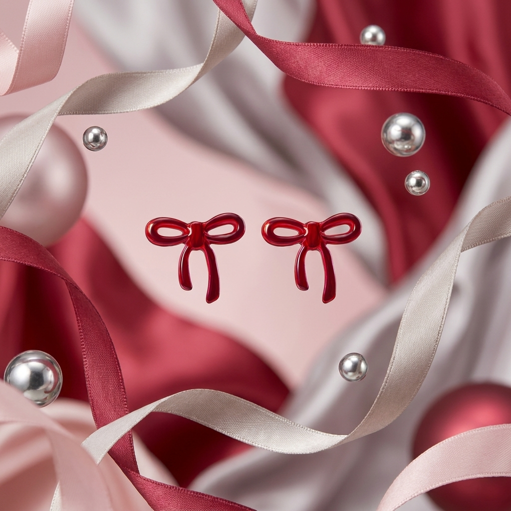 Red Bow Studs