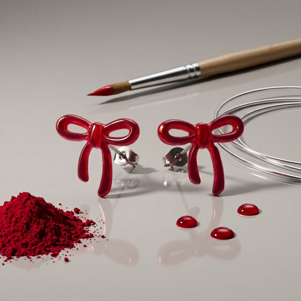 Red Bow Studs