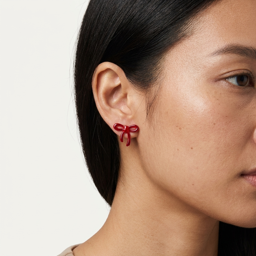 Red Bow Studs